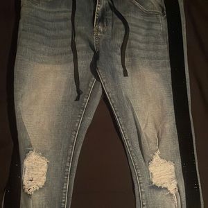 Mens slim fit ripped jeans